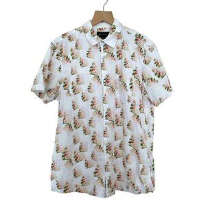 INC International Concepts Men's Sz L Snap Front Tropical Floral Camp Shirt